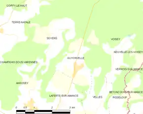 Poziția localității Guyonvelle