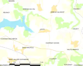 Poziția localității Lecey