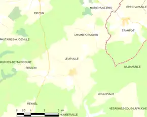 Poziția localității Leurville