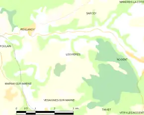 Poziția localității Louvières