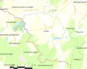 Poziția localității Louze