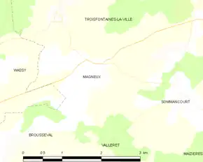 Poziția localității Magneux