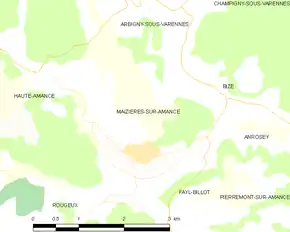 Poziția localității Maizières-sur-Amance