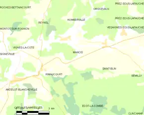 Poziția localității Manois