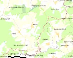 Poziția localității Melay