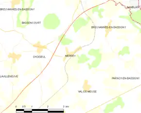 Poziția localității Merrey