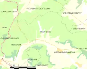 Poziția localității Montheries