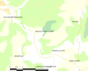 Poziția localității Montot-sur-Rognon