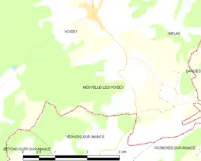 Poziția localității Neuvelle-lès-Voisey