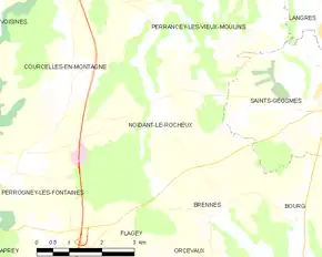Poziția localității Noidant-le-Rocheux