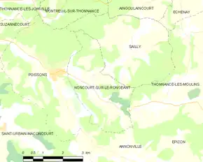Poziția localității Noncourt-sur-le-Rongeant