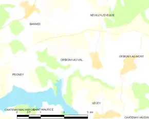 Poziția localității Orbigny-au-Val