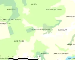 Poziția localității Ormoy-lès-Sexfontaines
