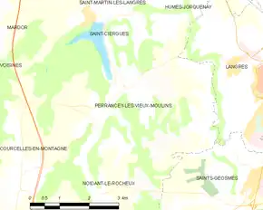 Poziția localității Perrancey-les-Vieux-Moulins