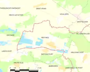 Poziția localității Perthes