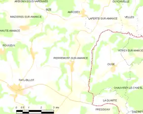 Poziția localității Pierremont-sur-Amance