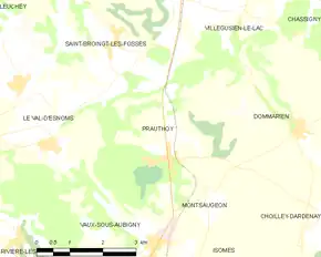 Poziția localității Prauthoy