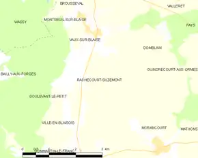 Poziția localității Rachecourt-Suzémont