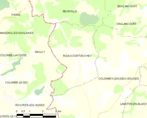 Poziția localității Rizaucourt-Buchey