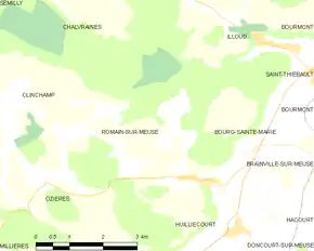 Poziția localității Romain-sur-Meuse