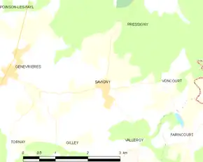 Poziția localității Savigny