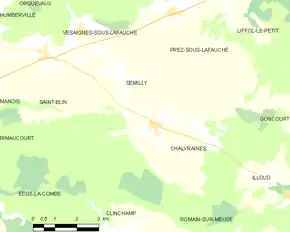 Poziția localității Semilly