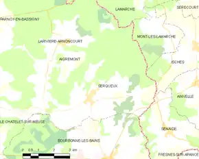 Poziția localității Serqueux