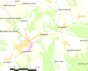 Poziția localității Torcenay