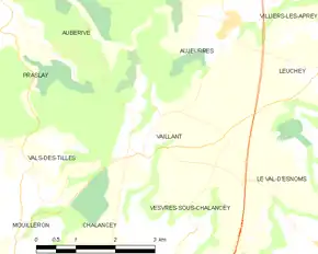 Poziția localității Vaillant