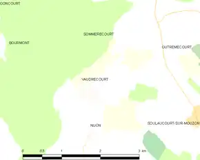 Poziția localității Vaudrecourt