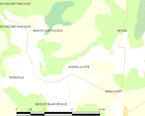 Poziția localității Vignes-la-Côte