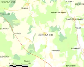 Poziția localității Villiers-sur-Suize