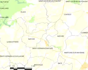 Poziția localității Alexain