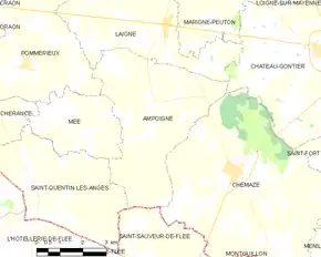 Poziția localității Ampoigné