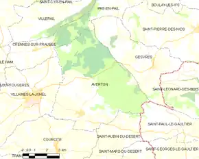 Poziția localității Averton