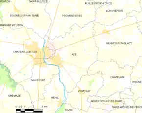 Poziția localității Azé