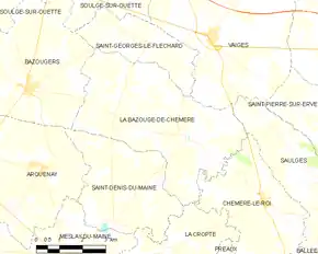 Poziția localității La Bazouge-de-Chemeré