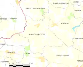 Poziția localității Beaulieu-sur-Oudon