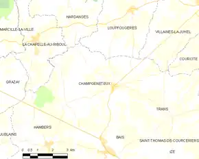 Poziția localității Champgenêteux