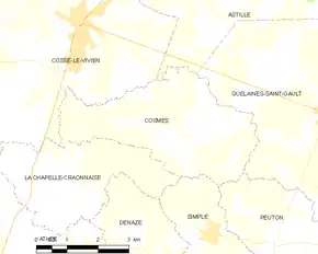 Poziția localității Cosmes