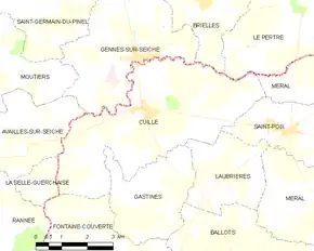 Poziția localității Cuillé