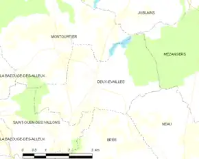 Poziția localității Deux-Évailles