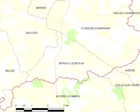 Poziția localității Épineux-le-Seguin