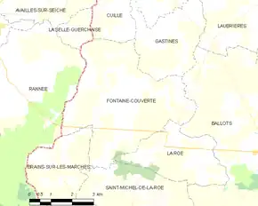 Poziția localității Fontaine-Couverte