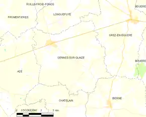 Poziția localității Gennes-sur-Glaize