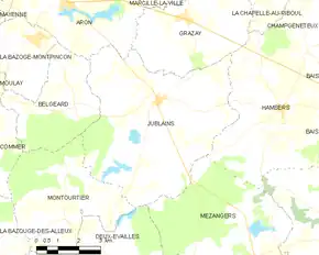 Poziția localității Jublains