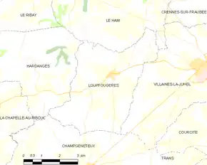 Poziția localității Loupfougères