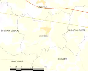 Poziția localității Louvigné
