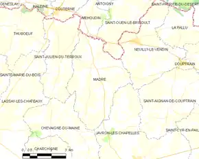 Poziția localității Madré