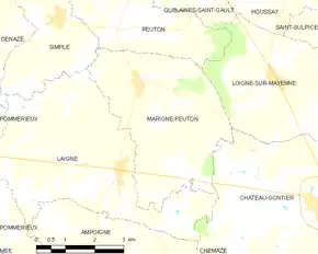 Poziția localității Marigné-Peuton